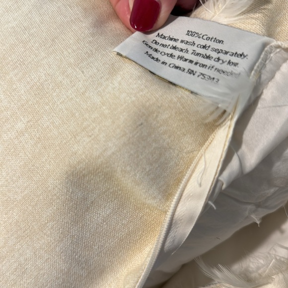 Pillow floral French decorative feathers fill cotton cover zipped - Picture 5 of 8